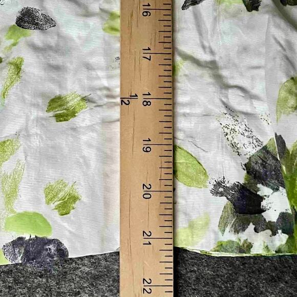 Basler Women's Lined Blazer Jacket Green White Watercolor Floral Pattern Size 42 - Picture 9 of 9